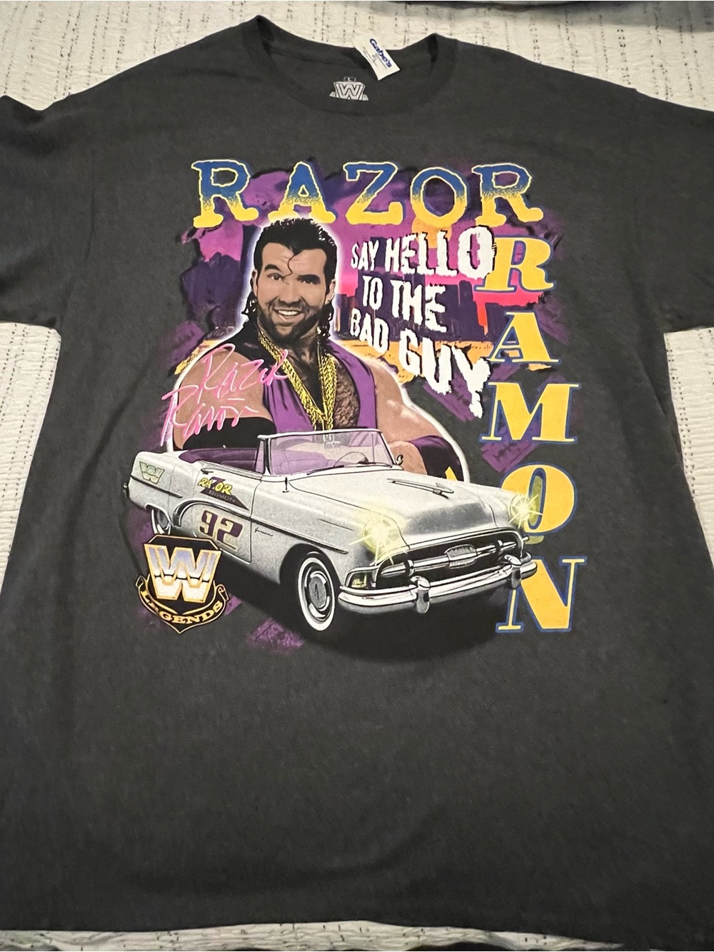 WWE Legends Razor Ramon Say Hello To The Bad Guy Men's Crew Neck T-Shirt L- New!
